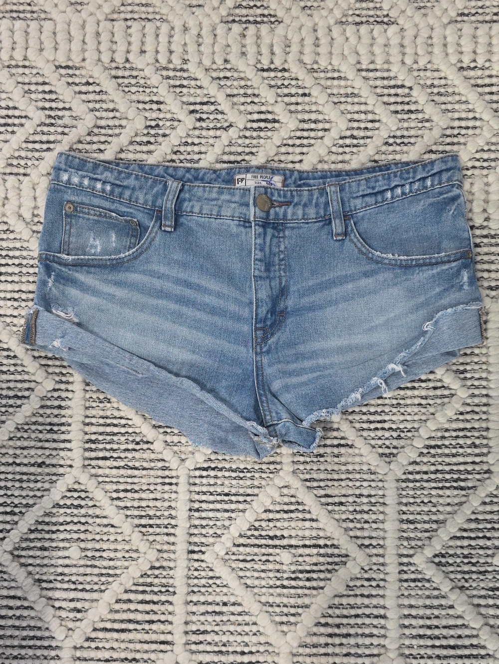 Free People Light Blue Denim Cutoff Shorts
